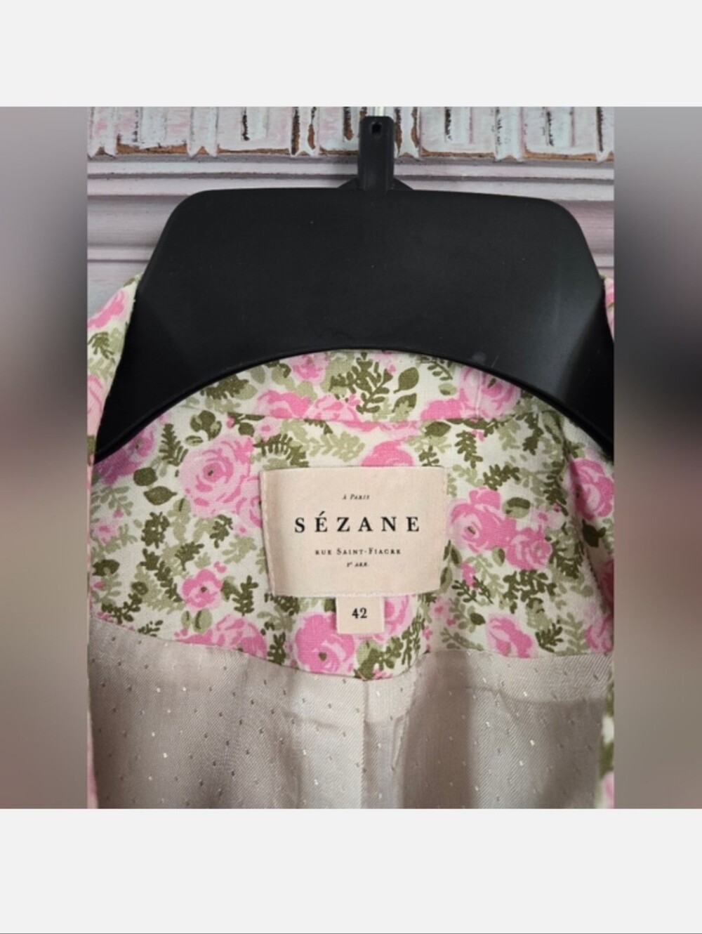 Sézane Pink Floral Jacket & Shorts - Picture 3 of 8